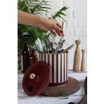 STOREMAX OZN Desenli Yuvarlak Metal Saklama Kabı, Erzak Saklama Kabı - Organizer Kutu 14 Cm X 15 Cm (Circus