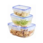 STOREMAX OZN & Fresh 3'lü Saklama Kabı Seti (400-800-1400 ml) - Hava Geçirmez, 4 Kilitli, Silikon Cont