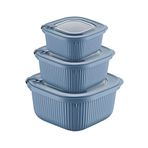 STOREMAX OZN Home 3'lü MicroLine Saklama Kabı Seti, 600-1100-1800 ml, Hava Tahliye Kapağı ile Mikrodalgad