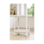 Storemax Pro 2 Katlı Beyaz Tekerlekli Çok Amaçlı Banyo & Mutfak Düzenleyici Raf - Evye Altı Raf Beyaz 40 x 35 - 0,33 - 0 Siyah