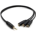 Storemax PX-3AUX 3 Lü Çoklayıcı, 3 x 3.5 mm Aux, 1 Giriş 3 Çıkış 3.5mm Jak Kablo - Ahşap