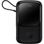 Storemax Q Pow Pro Overseas Edition 10.000 Mah LCD Display 20W Powerbank (Lightning Kablolu), Siyah - Ahşap