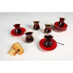 Storemax Seasons Kırmızı 6 Kişilik Çay Takımı - 1/100 Toz Ceviz