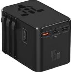 Storemax Seyahat Priz Dönüştürücü Adaptör, 45W Şarj Cihazı, 2x USB Girişi, 3x Type-C Girişi, Uluslararası Güç Adaptörü, Us, Uk, Eu, Au Evrensel Uyum - 0 - Siyah