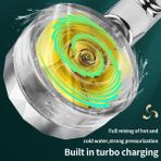 Storemax Silver Turbo Pervaneli Duş Başlığı Yüksek Basınçlı Fıskiye Batarya Start/stop Düğmeli Duş Hortumu 150 cm ve Mafsal Set Duş Başlığı Seti - 1 lt