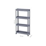 Storemax Slim 4 Katlı Tekerlekli Raf Ünitesi - Dar Alanlar Için Mutfak & Banyo Organizer - Baharatlık & Havluluk Düzenleyici (Beyaz) - 000-Siyah - 1 Adet