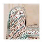 Storemax Softmicro Etnik Desenli Mikrofiber Koltuk Örtüsü ve Tv Battaniyesi, Koltuk Şalı, Kaymaz Turkuaz 130X180 cm