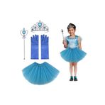 STOREMAX srh Çocuk Elsa Kostümü Elsa Eteği Eldiveni Tacı ve Asası 4 lü Set trendy 266450
