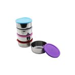 STOREMAX srhtDS 14CM ÇELİK SAKLAMA KABI RENKLİ - ŞEFF PLASTİK KAPAK Desing 266450