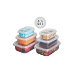 STOREMAX srhtDS HOME un 6 Lı Set Nare Dikdörtgen Sızdırmaz Hava Almaz Erzak Saklama Kabı Şeffaf Desing