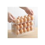 STOREMAX SRT 3 Katlı Yumurtalık Buzdolabı Organizeri Saklama Kabı 30 Bölmeli Raflı Yumurta Kutusu Düze