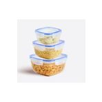 STOREMAX SRT 3 Parça Kare Saklama Kabı Seti - Silikon Contalı, Hava Geçirmez, 500 ml, 900 ml, 1500 ml, Mo