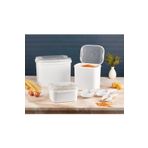 STOREMAX SRT Ahmet Masal Un Ve Bakliyat Kabı 10 Lt + 4,5 Lt + 1,6 Lt Beyaz Saklama Kabı Kürek, Beyaz-2959