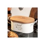 STOREMAX SRT Metal Ahşap Kapaklı Tel Kulplu Metal Ekmeklik (Bread Baskılı) Ln1293B FxYM 1126906