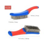 Storemax Tel Fırça, 2'li Paket Paslanmaz Çelik Ağır Hizmet Tipi Tel Fırça, Lastik Saplı Izgara Temizleme Fırçası, Pas ve Boya Temizleme Için Mükemmel, Demir Tencere ve Tavalar Için - 10 Kum