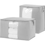 Storemax Textile 2'li Pvc Pencereli Gri Renk Kapitone Hurç Set 1 Adet 45 x 30 x 50/1 Adet 60 x 43 x 35 cm - 1,5 x 0,7 m - 00 Beyaz