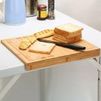 Storemax Tezgah Üstü Büyük Boy Bambu Kesme Tahtası – 45×35 cm Kaymaz, Kenarlı, Antibakteriyel ve Hijyenik Ahşap Ekmek ve Sebze Doğrama Panosu, Sağlam ve Dayanıklı Mutfak Kesim Tepsisi - Altın