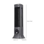 Storemax USB Şarjlı Sessiz Kule Tipi Masaüstü Mini Fan 3 Kademe Ofis Tipi Soğutucu Kule Fanı - 001-Siyah