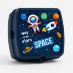 Storemax Uzay Baskılı 4 Bölmeli ve Kaşık Çatallı Beslenme Çantası - Beslenme Kutusu - 0 - 12M-Krem