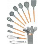 Storemax Valletta Matis Dayanıklı Silikon Yanmaz Yapışmaz Standlı 11 Parça Servis Seti Gri - 0 - 249 ml