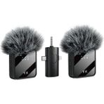Storemax Wireless Microphone Kablosuz Yaka Mikrofonu Video Youtube Tiktok Canlı Yayın Stüdyo Mikrofon (F11-2 Tüylü Ikili Vlog Live Show) - Ahşap