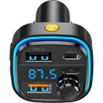 Storemax Xo Is Beauty BCC08 Araç Çakmaklık Hızlı Şarj, Bluetooth 5.0 Fm Transmitter, 3 USB Çıkışlı Araç Şarj Cihazı, 15.5W, LED Ekran, Eller Serbest Modu, Yüksek Ses Kalitesi, Müzik Çalma, Siyah - Ahşap