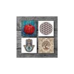 Storemax Yaşam Çiçeği, Hayat Ağacı, Nar, Fatma Ana Eli Taş Bardak Altlığı Seti - 4 Parça - Dekoratif, Rustik Mutfak Aksesuarı, 10X10 Cm, Kaydırmaz Tabanlı, Şık ve Dayanıklı SC152