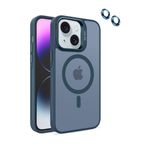 StoreTolerans Apple 13 ile uyumlu destekli ve kamera korumalı Magsafeli kılıf, iPhone 13 için mat ince, darbeye dayanıklı koruyucu telefon kılıfı(6.1 inc), Mavi