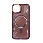 StoreTolerans Apple 15 ile uyumlu Magsafeli kılıf, iPhone 15 için mat ince, darbeye dayanıklı koruyucu baskılı telefon kılıfı, Mor