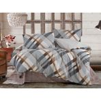 Storish Check Ranforce Tek Kişilik Nevresim Takımı %100 Pamuk Kahverengi - 160 x 120 cm