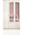 Storish Soft 3 Kapaklı 2 Çekmeceli Aynalı Gardırop - Beyaz