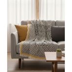 Storkist %100 Pamuk Sarı-Siyah Ikat Throw- Battaniye Örtü - 140x180