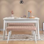 Stormi Mutfak Masa Takımı, Beyaz Taş Rengi Soho 0900, 120X75