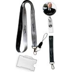 Stormistoretr Atatürk Imza Desenli 4 Lü Set Boyun Ipi Anahtarlık Yoyo Yaka Kartlığı - Siyah - İpli - 42 cm