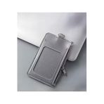 Stormistoretr Leather Dikey Gri Kart Kılıfı Yaka Kartı Koruyucu Fermuarlı