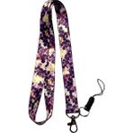 Stormistoretr Mor Leylak Çiçek Desenli Boyun Ipi Lanyard – Kartlık & Anahtarlık Askısı - yok
