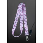 Stormistoretr Mor Pembe Fiyonk Desenli Boyun Askı Ipi Yaka Kartı Ipi Lanyard Hemşire Doktor Öğretmen - 42CM - YOK