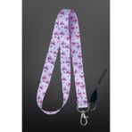StormiStoretr Mor Pembe Fiyonk Desenli Boyun Askı İpi Yaka Kartı İpi Lanyard Hemşire Doktor Öğretmen