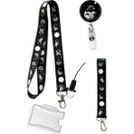 Stormistoretr Siyah Astronot 4 Lü Set Boyun İpi Anahtarlık Yoyo Yaka Kartlığı 42 cm Uzunluk