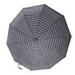 Stormshield Desenli Tam Otomatik Şemsiye, Ponchi Kumaş, 10 Fiber Tel, Rüzgar Korumalı, Yağmur ve Güneş İçin