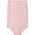 Stoykis 5 Adet Lazer Kesim Dikişsiz Yüksek Bel Kadın Külot Seti - Ekstra Esnek ve Iz Yapmaz - Pembe - 2XL