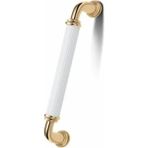 Str Alüminyum Yakut Boru Kulp Lüks Modern Mutfak Dolap Çekmece Mobilya Kulbu - Beyaz - Gold - 160 mm