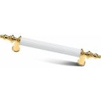 Str Mobaks Alüminyum Asos Boru Kulp Lüks Modern Dolap Mutfak Çekmece Vestiyer Kulp - Altın - Beyaz - 64 MM