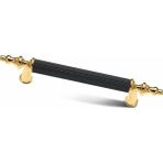 Str Mobaks Alüminyum Asos Boru Kulp Lüks Modern Dolap Mutfak Çekmece Vestiyer Kulp - Altın - Siyah - 320 MM