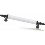 Str Mobaks Alüminyum Asos Boru Kulp Lüks Modern Dolap Mutfak Çekmece Vestiyer Kulp - Beyaz - Siyah - 224 MM