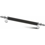 Str Mobaks Alüminyum Asos Boru Kulp Lüks Modern Dolap Mutfak Çekmece Vestiyer Kulp - Siyah - Krom - 64 MM