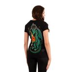 STR7G/Ateşi YönetenRVP, Taşlı T-shirt,%100 Pamuk, Kadın, Slim, Siyah, Bisiklet Yaka, Rhinestone Tasarım S