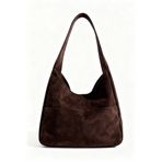 Straada accessories Kadın Omuz Çantası Hobo pinterest Salaş Süet Acı kahve Çanta