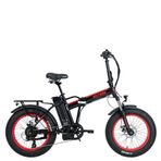 Strada Cycles E-Bro Siyah Kırmızı Hidrolik Disk Fat Bike Katlanabilir 20 Jant Elektrikli Bisiklet