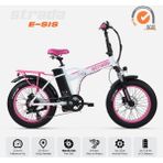 Stradacycles E-Sis Hidrolik Disk Fat Bike Katlanabilir 20 Jant Pembe Kız Elektrikli Bisiklet
